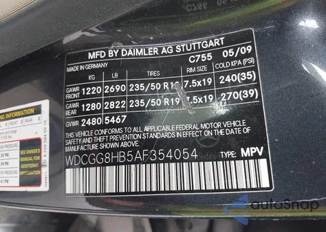 2010 Mercedes-Benz Glk 350 4Matic from USA, damaged, VIN WDCGG8HB5AF354054